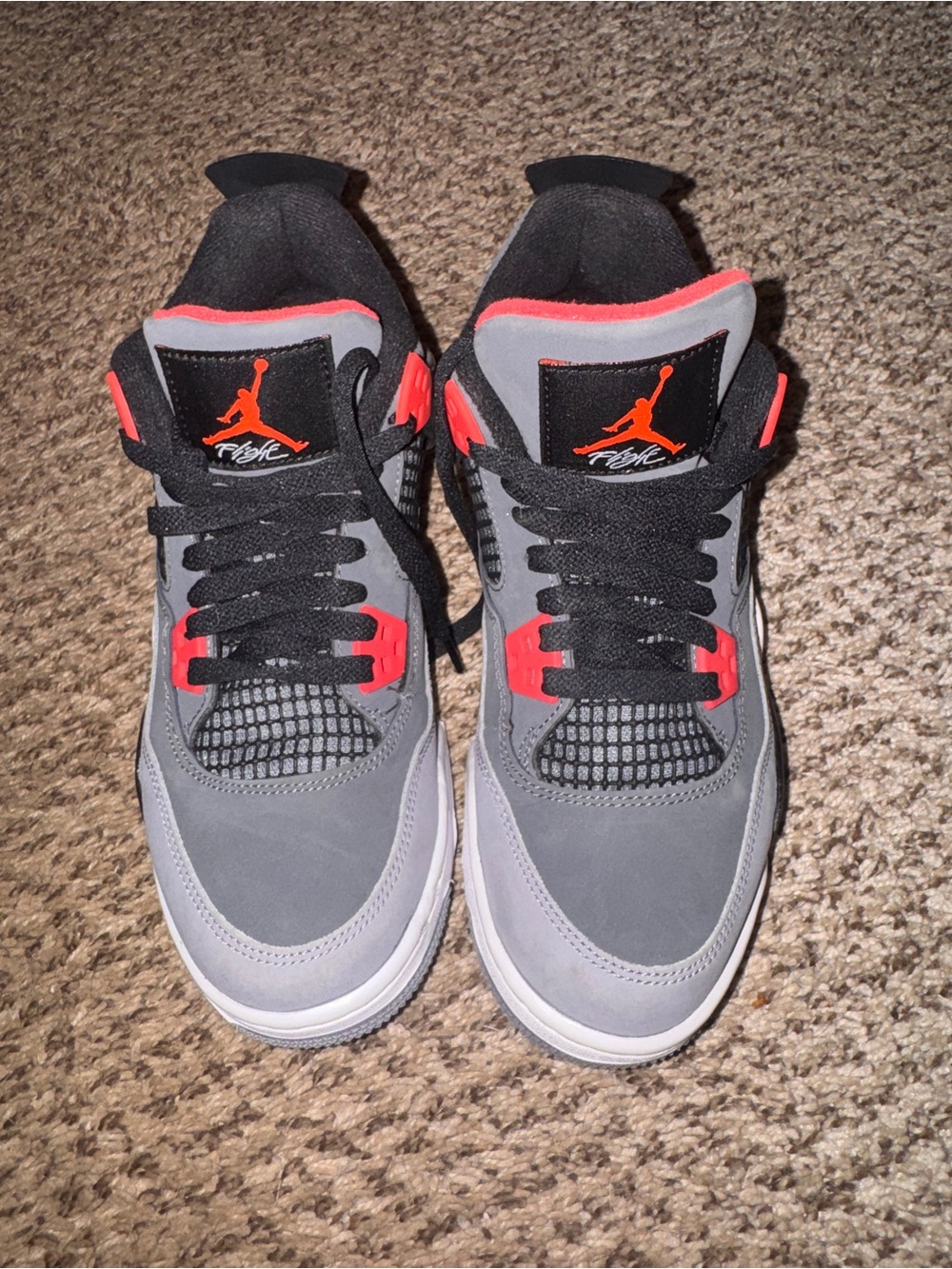 Jordan Retro Sneakers in Grey with Red Accents